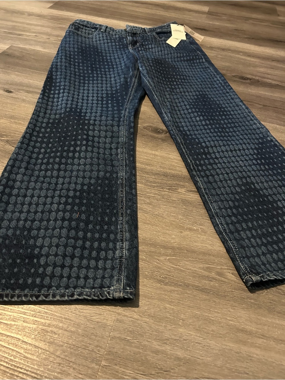 BDG Blue Polka Dot Wide-Leg Jeans